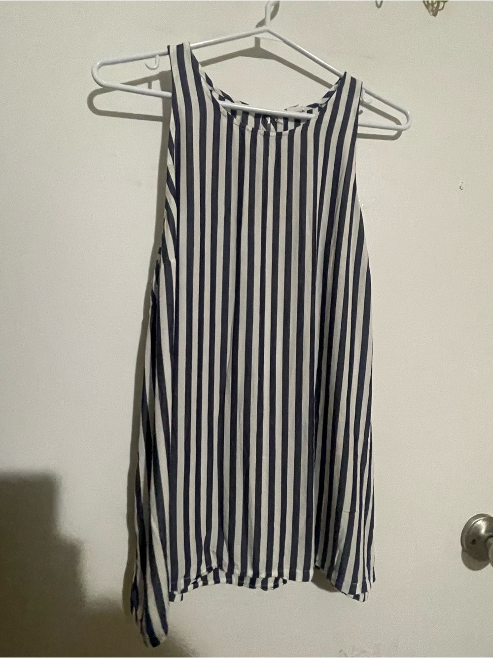 Old Navy Navy and White Vertical Stripe Sleeveless Camisole